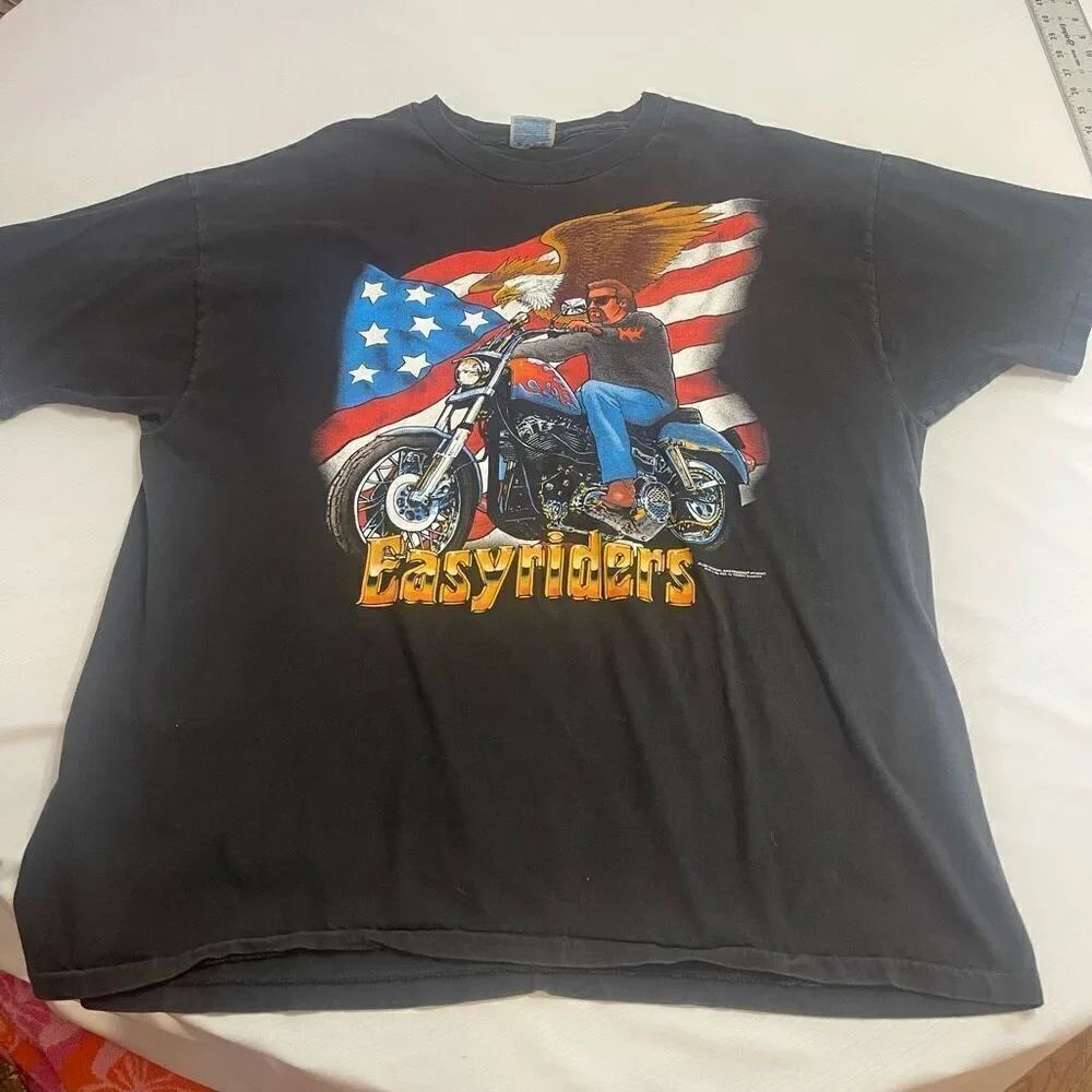 Vintage Easyriders Motorcycle Biker T Shirt Men XXL 1994 Melrose Hollywood Fade